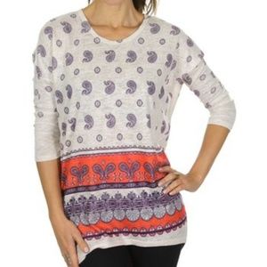 Silvergate paisley dolman sleeve top
